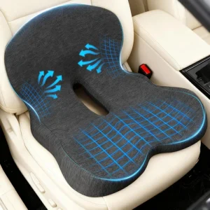 Denchy Car Seat Cushion with Lumbar Support for Long Sitting, Ergonomic Memory