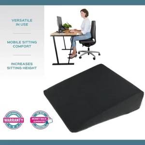 Seat Wedge 11 Degree Black High Density Foam Cushion Office Chair Back Support