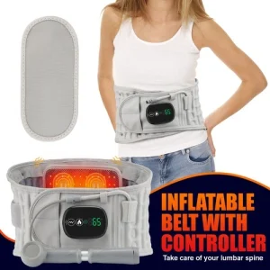 Lumbar Disc Air Decompression Traction Belt inflatable Spinal support Red Light